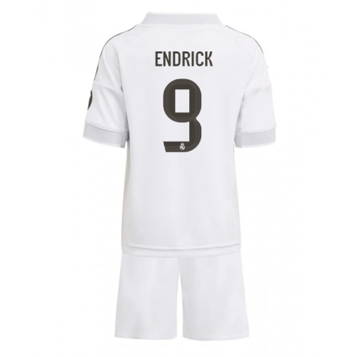 Lacne Dětský Futbalové dres Real Madrid Endrick #9 2025-26 Krátky Rukáv - Domáci (+ trenírky)